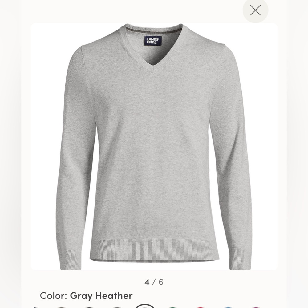 NWT Men's Fine Gauge Cotton V Neck Sweater